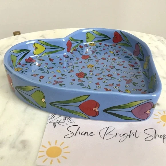 Anthropologie Mud Fairy Trinket Dish Jewelry Tray Glazed Stoneware New In Box - Picture 6 of 11